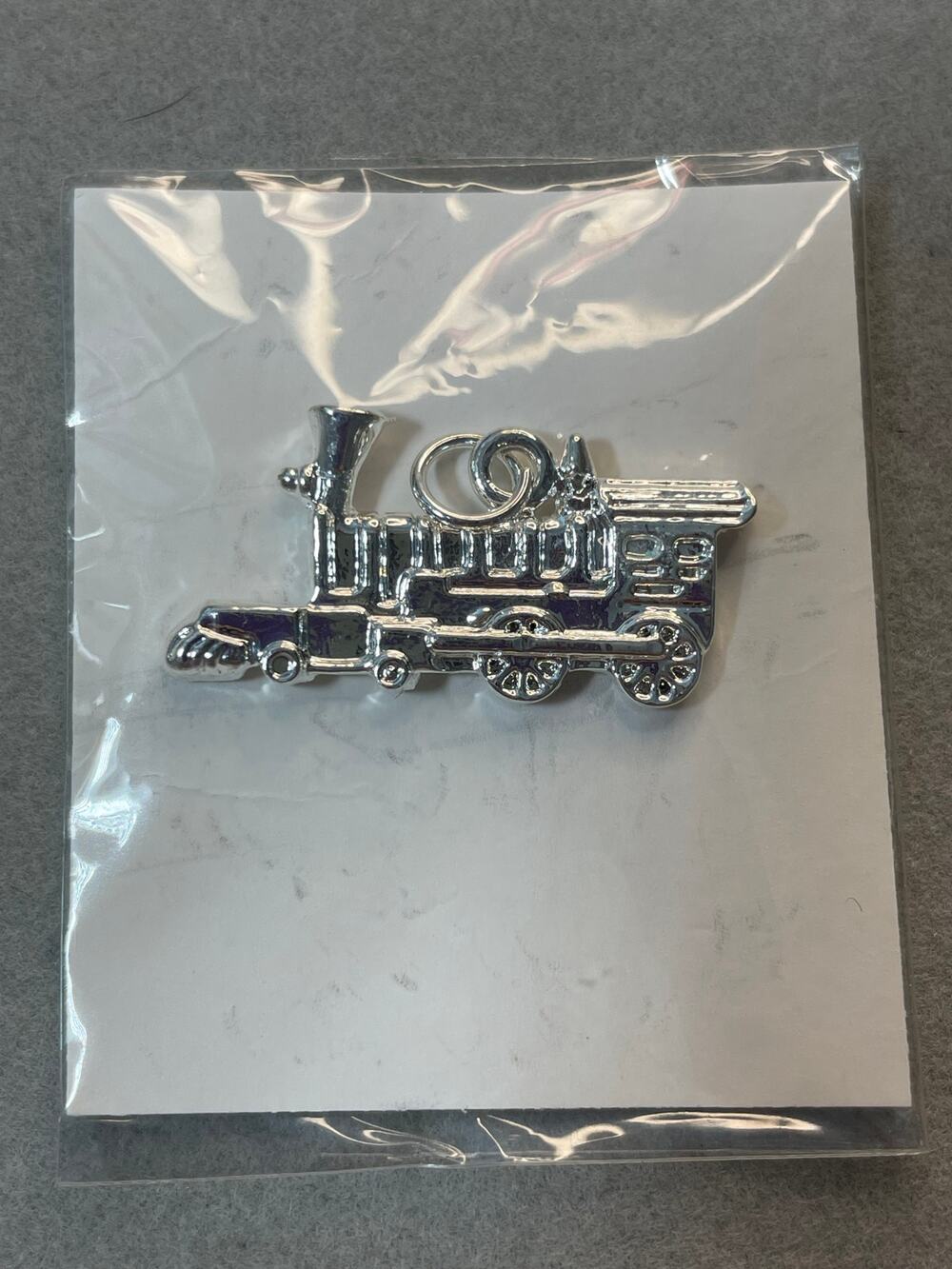 Aurora Jewelers Silver Steam Engine Locomotive Train Car Pendant Charm New